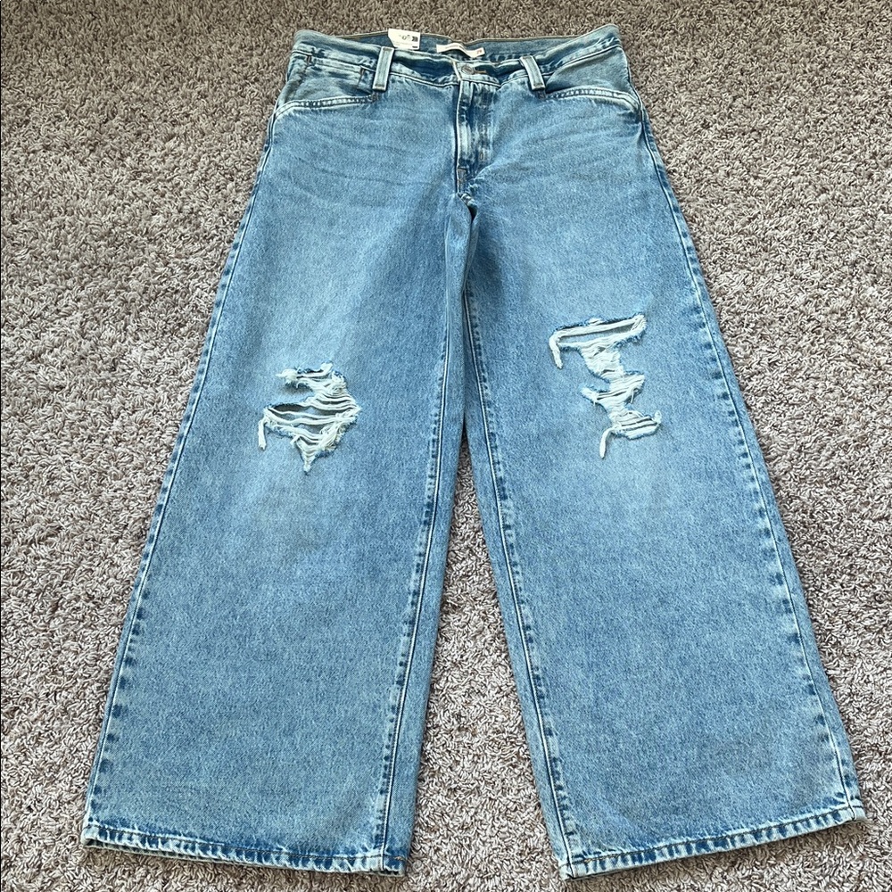 Levi's Light Blue ‘94 Baggy Distressed Wide Leg Jeans 29x31